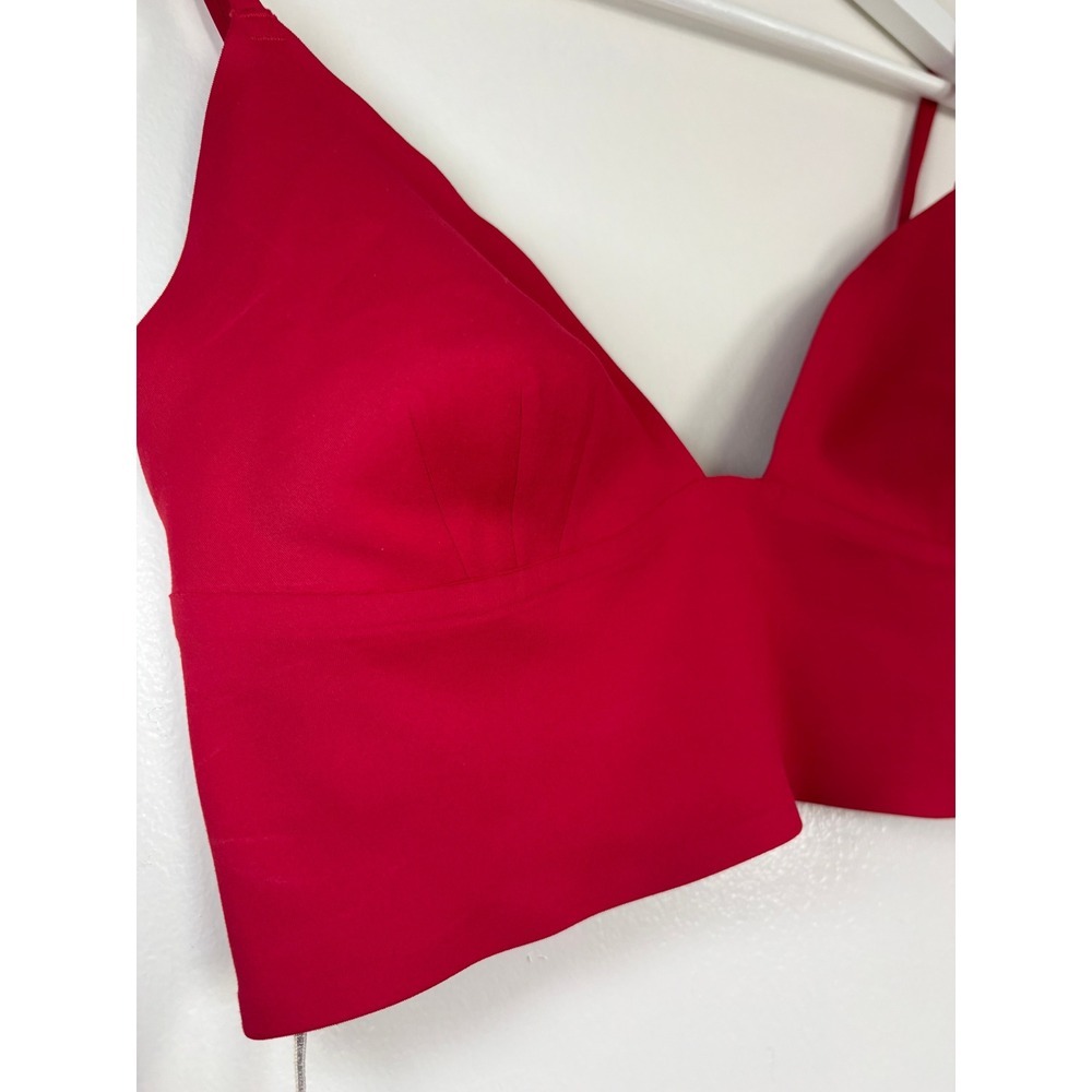 Free People Sage Longline Bralette Small Cayenne Red Intimately V-Neck Crop Top - Picture 4 of 7